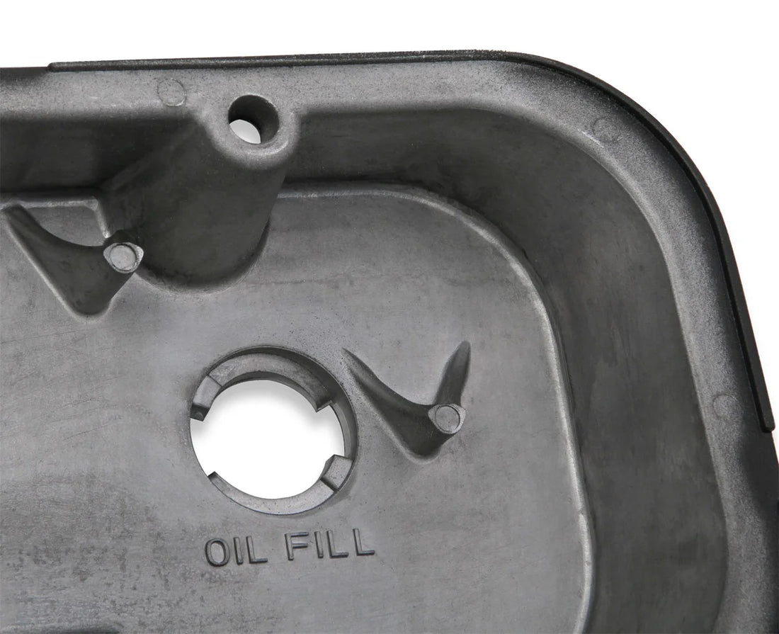 Holley Holley M/T Valve Covers - Vintage Style - Finned - BBC - Satin Black 241-85 - Additional View 6