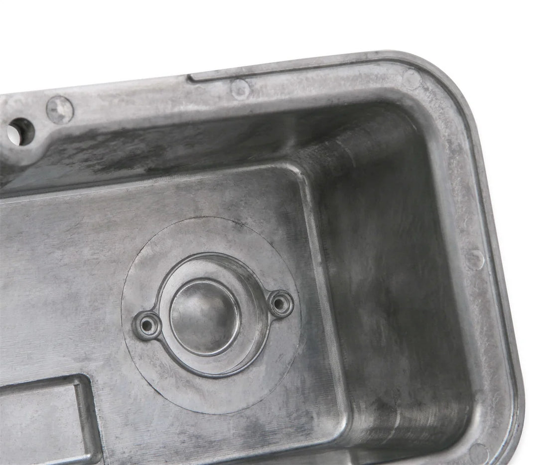 Holley Holley M/T Valve Covers - Vintage Style - Finned - SBC - Satin Black 241-83 - Side View