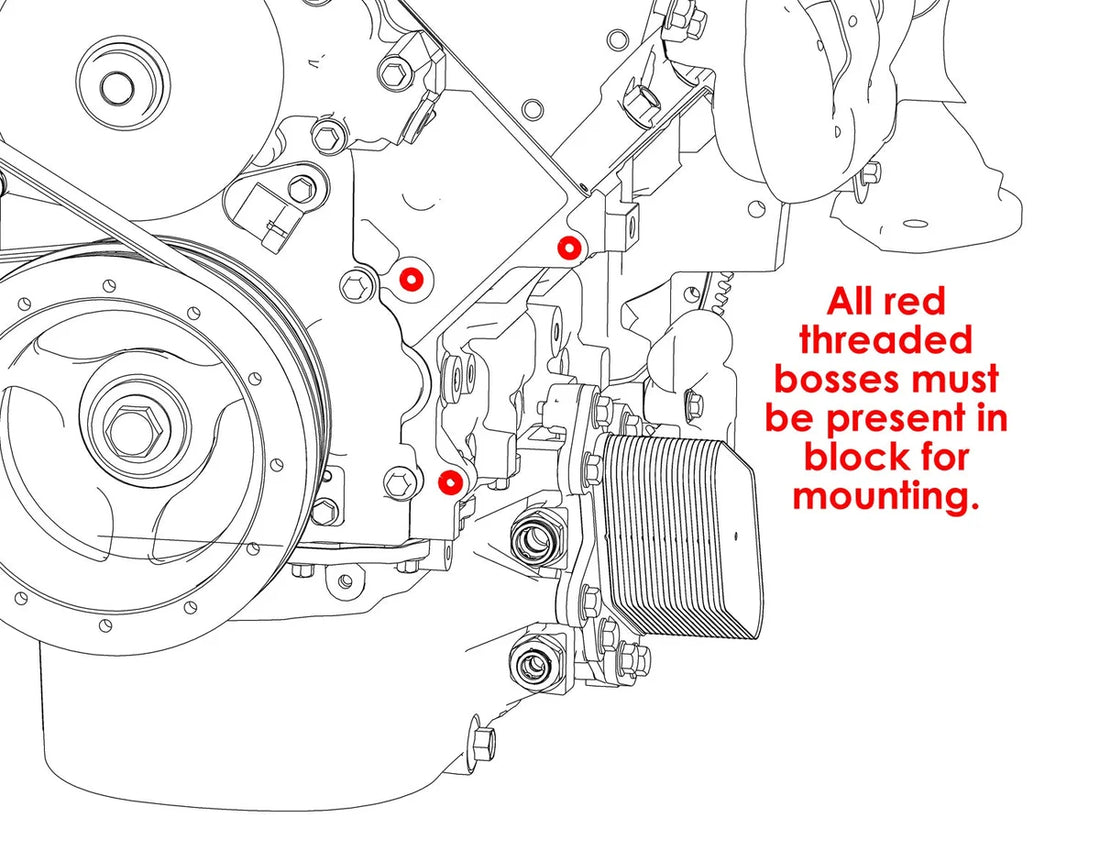 Holley Holley Mid LSA Accessory Drive Bracket Kit - Alternator - Black 20-166BK - Mounting View