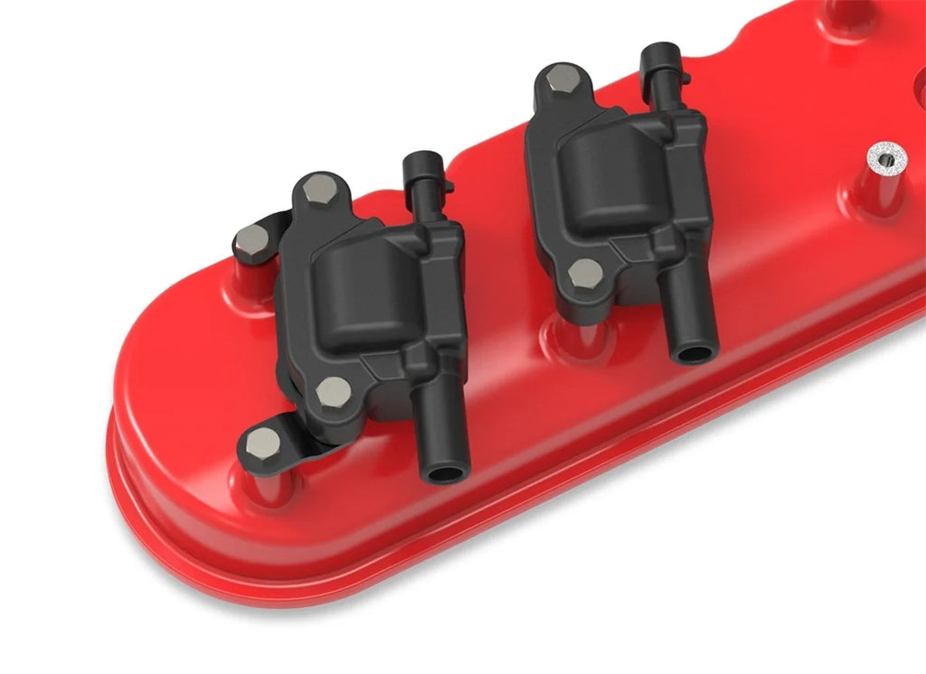 Holley Holley Offset Coil bracket - Holley Valve Covers - GM LS - Black 561-132 - Side View