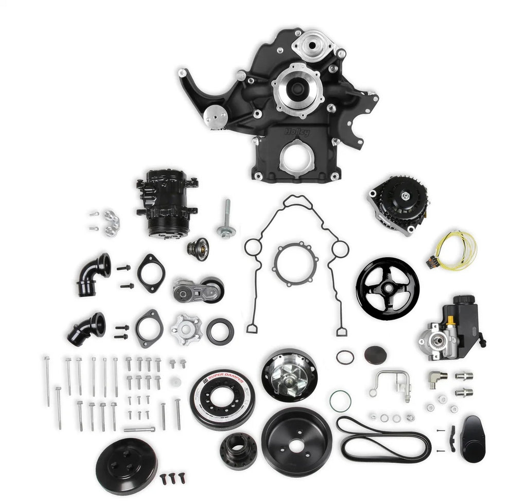 Holley Holley Premium Black Mid-Mount Complete Accessory System 20-293BK - Main Product View