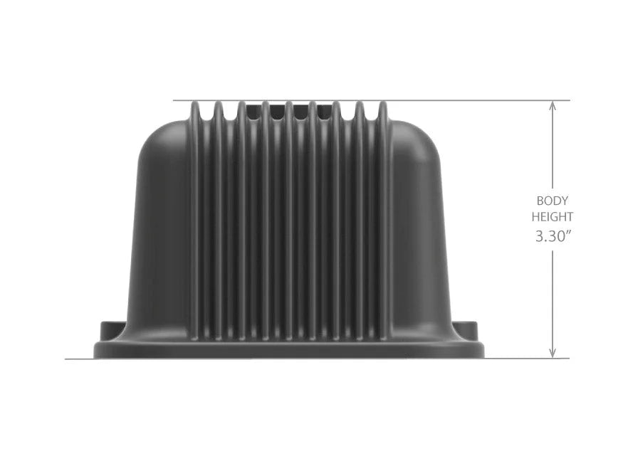 Holley Holley Valve Covers - Vintage Series - Finned - SBC - Satin Black Machined - Side View