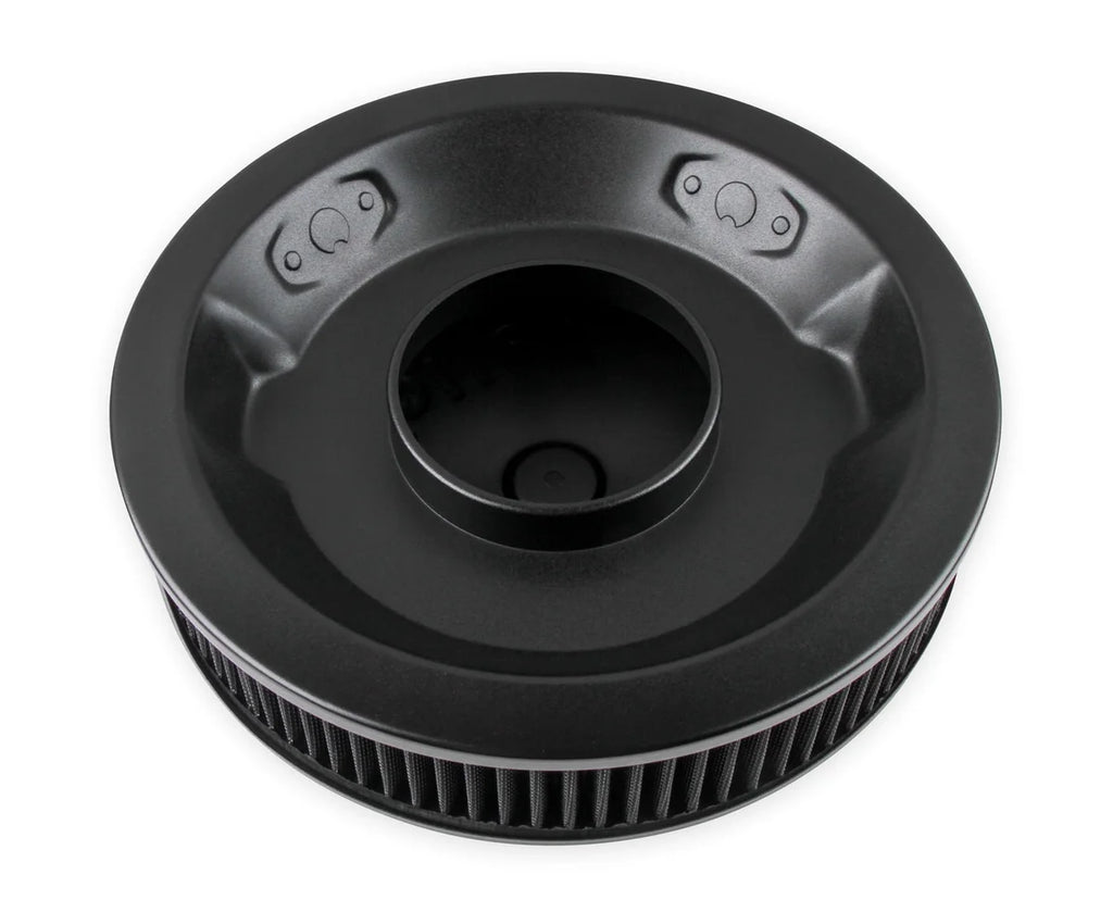 Holley Holley branded 14" Black Air Cleaner assembly with reusable gauze filter element 120-102B - Back View