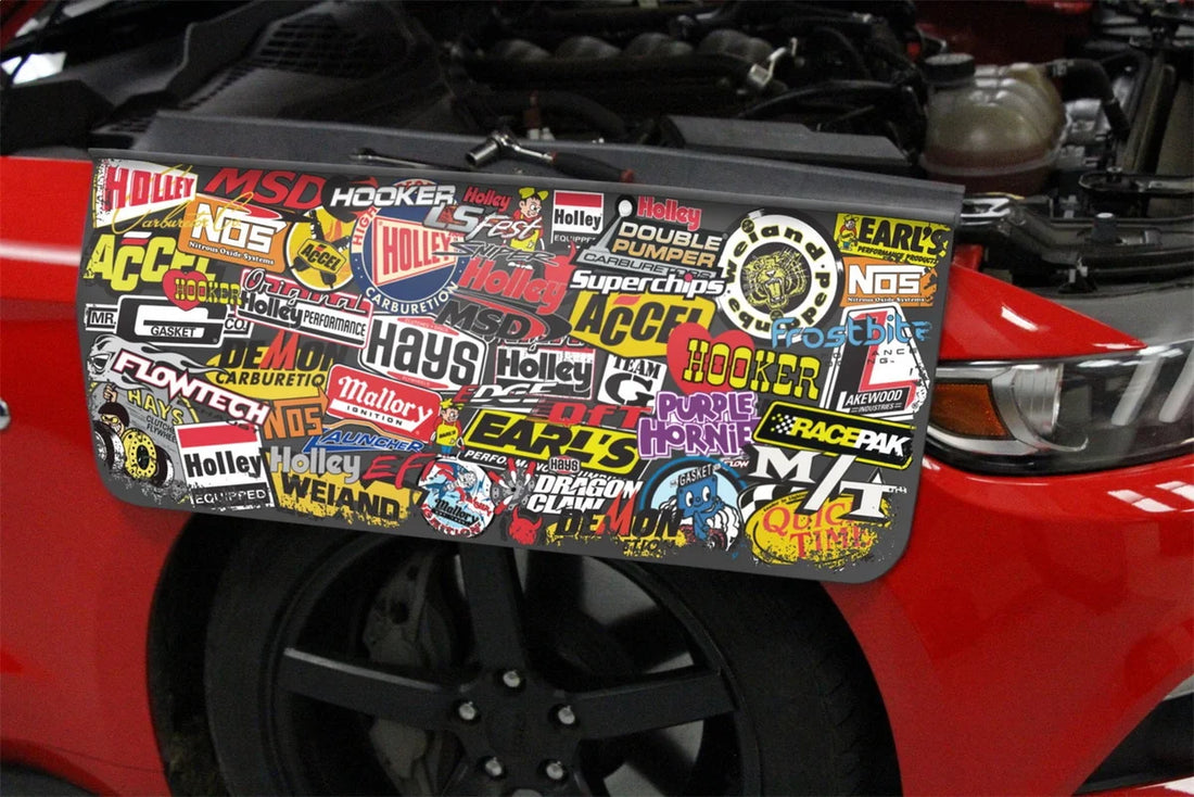 Holley Holley/MSD Sticker Bomb Fender Cover - (36" x 26") 36-445 - Side View