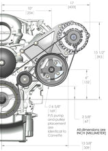 Load image into Gallery viewer, Holley Includes Alternator, Power Steering Pump &amp; Pulleys 20-143BK - Dimension Reference