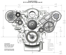 Load image into Gallery viewer, Holley Includes R4 A/C Compressor, Alternator, Power Steering Pump, Belt &amp; Pulleys 20-136BK - Dimension Reference