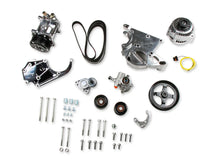 Load image into Gallery viewer, Holley Includes SD508 A/C Compressor, Alternator, P/S Pump, Tensioner, Belt, &amp; Pulleys 20-137P - Side View