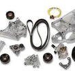 Load image into Gallery viewer, Holley Includes SD508 A/C Compressor, Alternator, P/S Pump, Tensioner, Belt, &amp; Pulleys - Side View