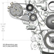 Load image into Gallery viewer, Holley - Includes SD508 A/C Compressor, Tensioner, &amp; Pulleys- Black Finish 20-141BK - Dimension Reference
