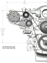 Load image into Gallery viewer, Holley - Includes SD508 A/C Compressor, Tensioner, &amp; Pulleys - Dimension Reference