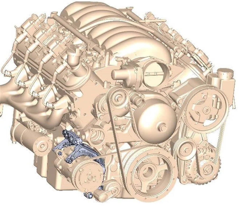 Holley Includes SD7 A/C Compressor, Alternator, P/S Pump, Tensioner, Belt, & Pulleys 20-162 - Additional View 5