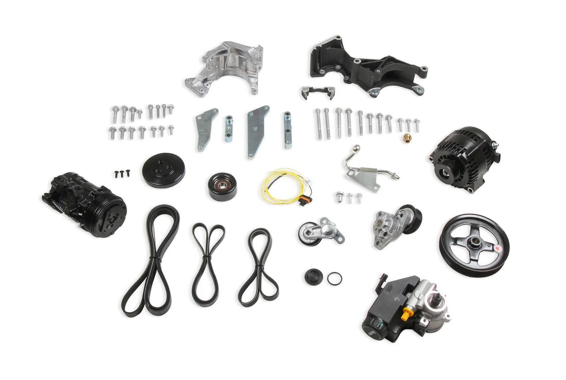 Holley Includes SD7 A/C Compressor, Alternator, P/S Pump, Tensioner, Belt, & Pulleys 20-162P - Additional View 6