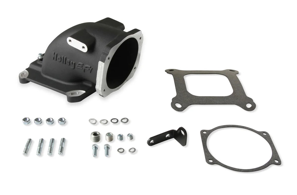 Holley Intake Elbow 4150 GM LS TB Flange - Black 300-240BK