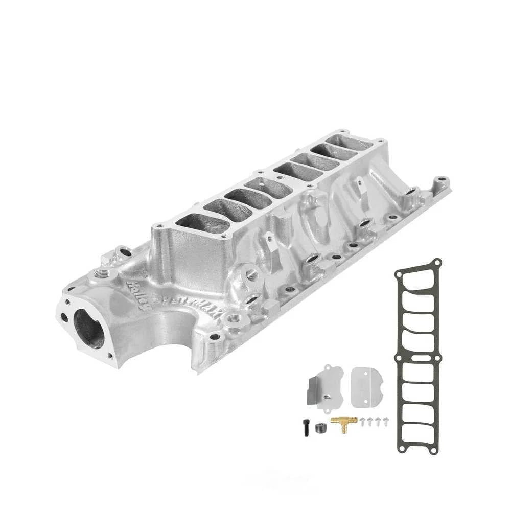 Holley Intake Manifold Lower Only Shiny Finish 300-75S fits 1986-1995 Ford / Lincoln / Mercury - Side View