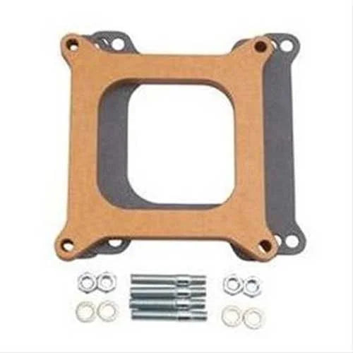 Holley Intake Manifold Spacer For 4150 Flange. Open 1/2" Height Phenolic Spacer. - Side View