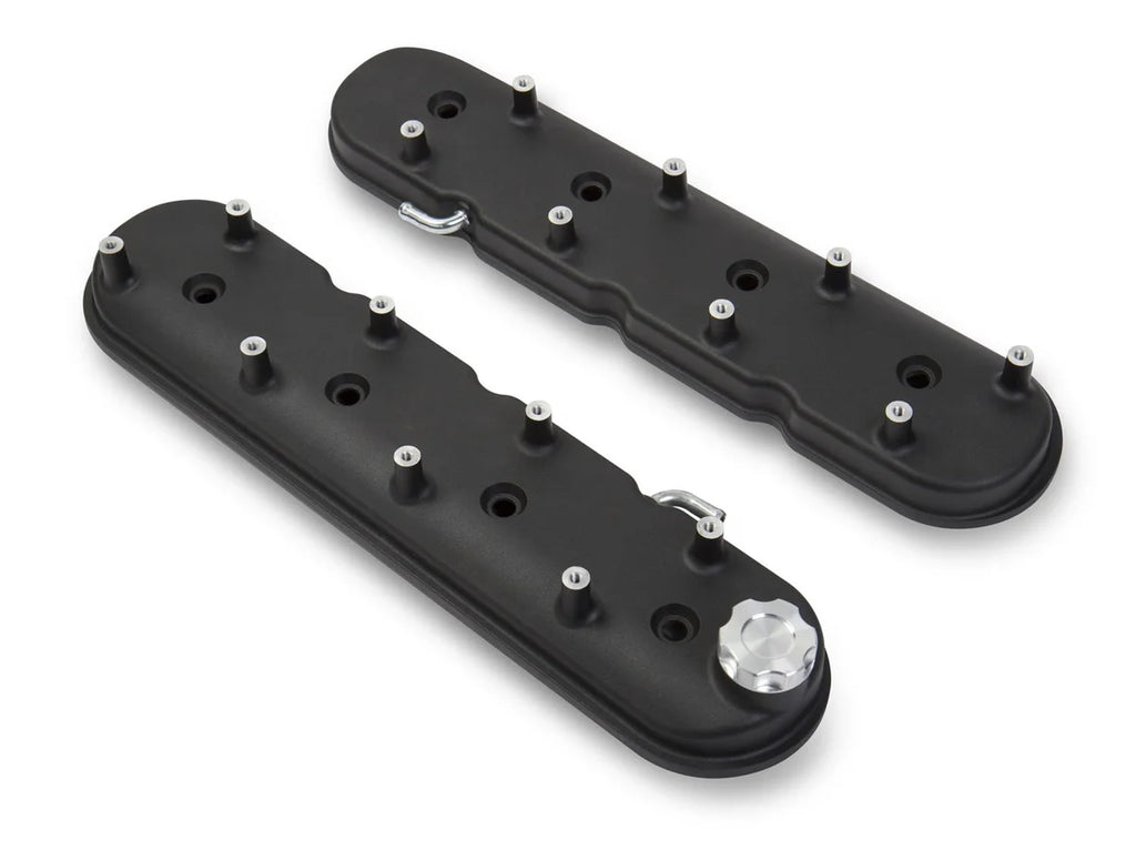 Holley LS Valve Covers - Satin Black Textured Finish 241-91 - Main Product View