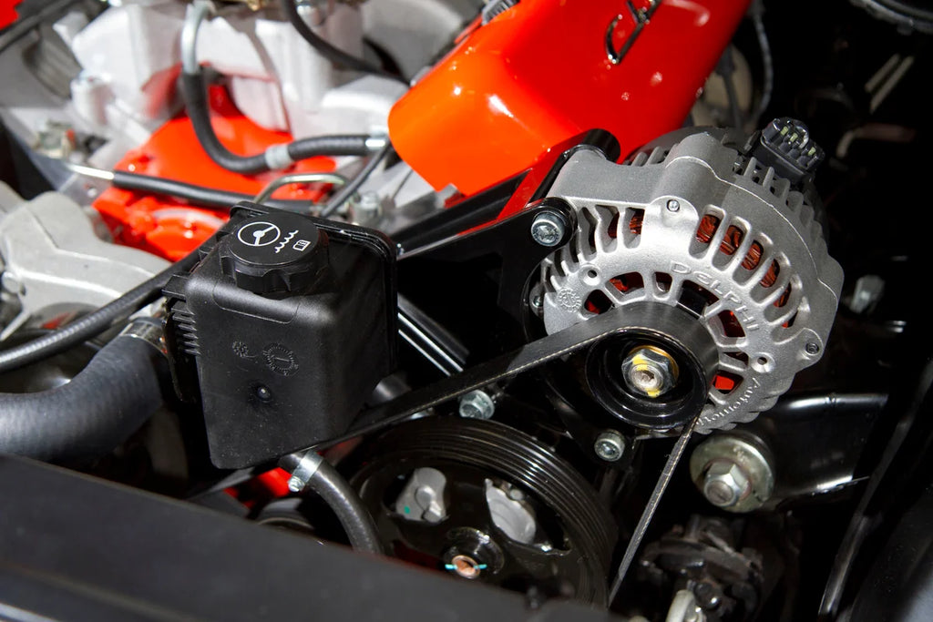 Holley LS/LT High-Mount Accessory Drive Bracket - Driver's Side P/S & Alt Bracket - Installation View