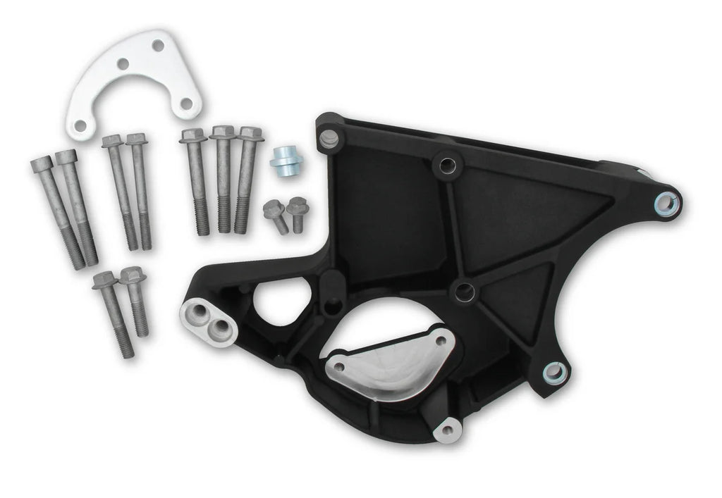 Holley LS/LT High-Mount Accessory Drive Bracket - Driver's Side P/S & Alt Bracket - Side View