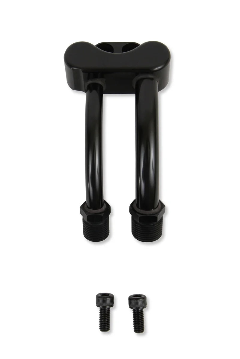 Holley Line Adapter for SD7 Air Condtioning Compressor-Black 199-201BK - Side View