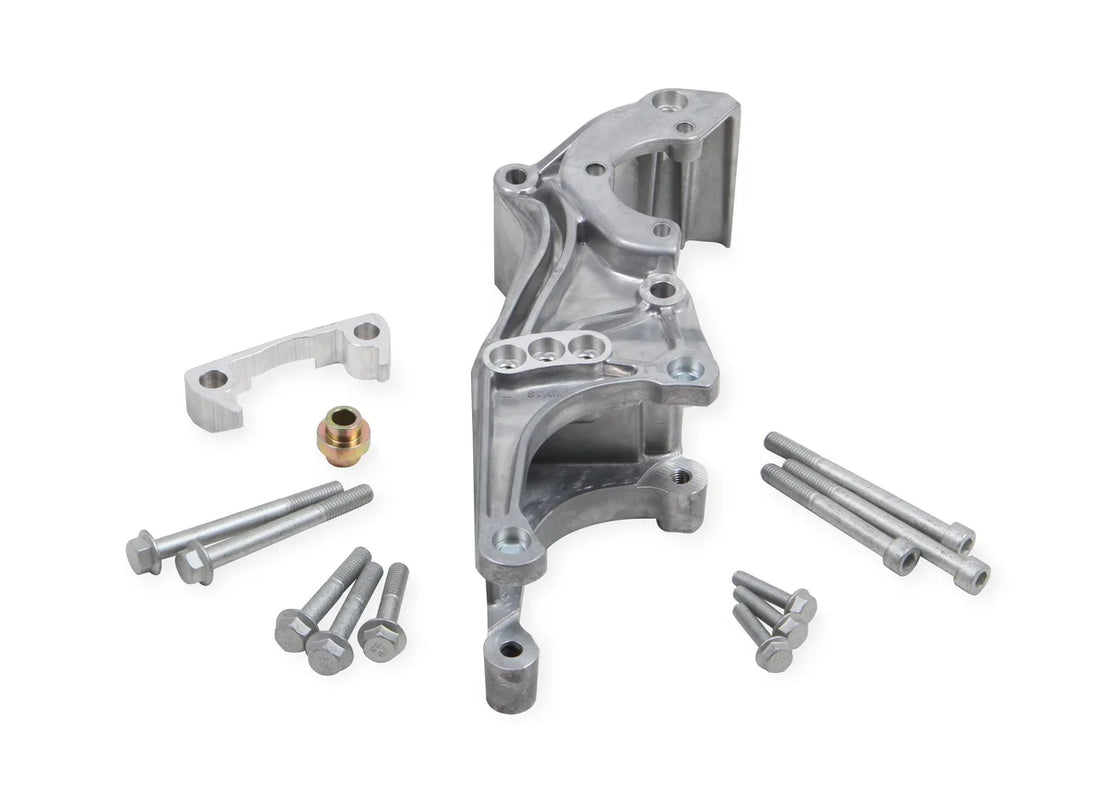 Holley Low-Mount LS Accessory Drive Bracket - Driver's Side P/S & Alt Bracket - Side View