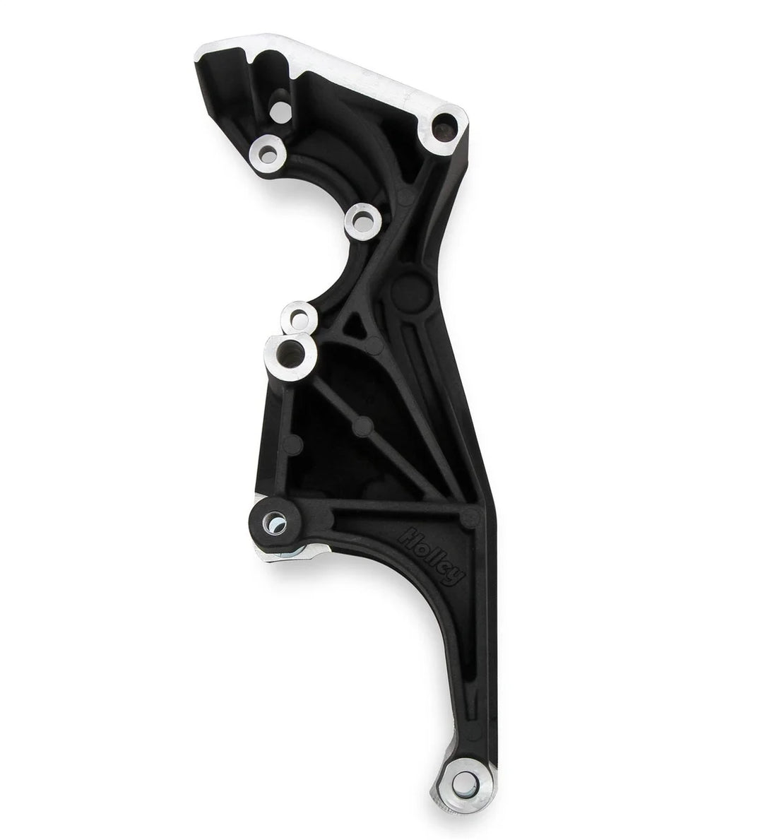 Holley Low-Mount LS Drive System (Alt, P/S w/o A/C) Driver's Side- Black Finish 20-156BK - Back View