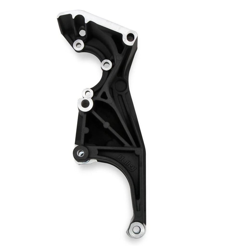 Holley Low-Mount LS Drive System (Alt, P/S w/o A/C) Driver's Side- Black Finish 20-156BK - Back View