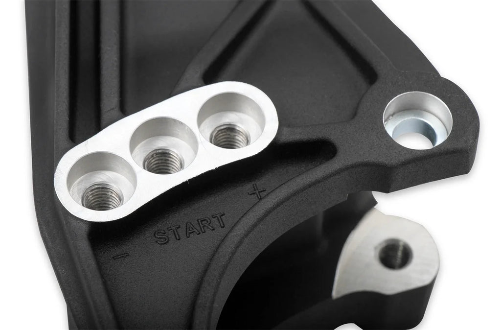 Holley Low-Mount LS Drive System (Alt, P/S w/o A/C) Driver's Side- Black Finish 20-156BK - Installation View