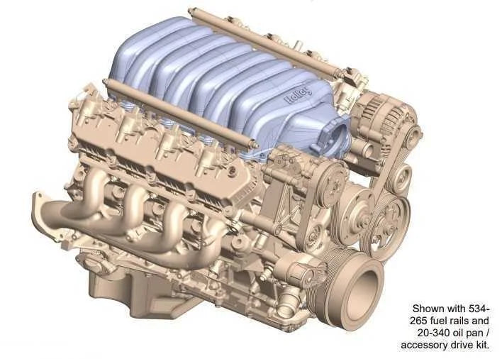 Holley Low-Profile Intake Manifold - Natural Finish 300-900 fits Godzilla - Side View