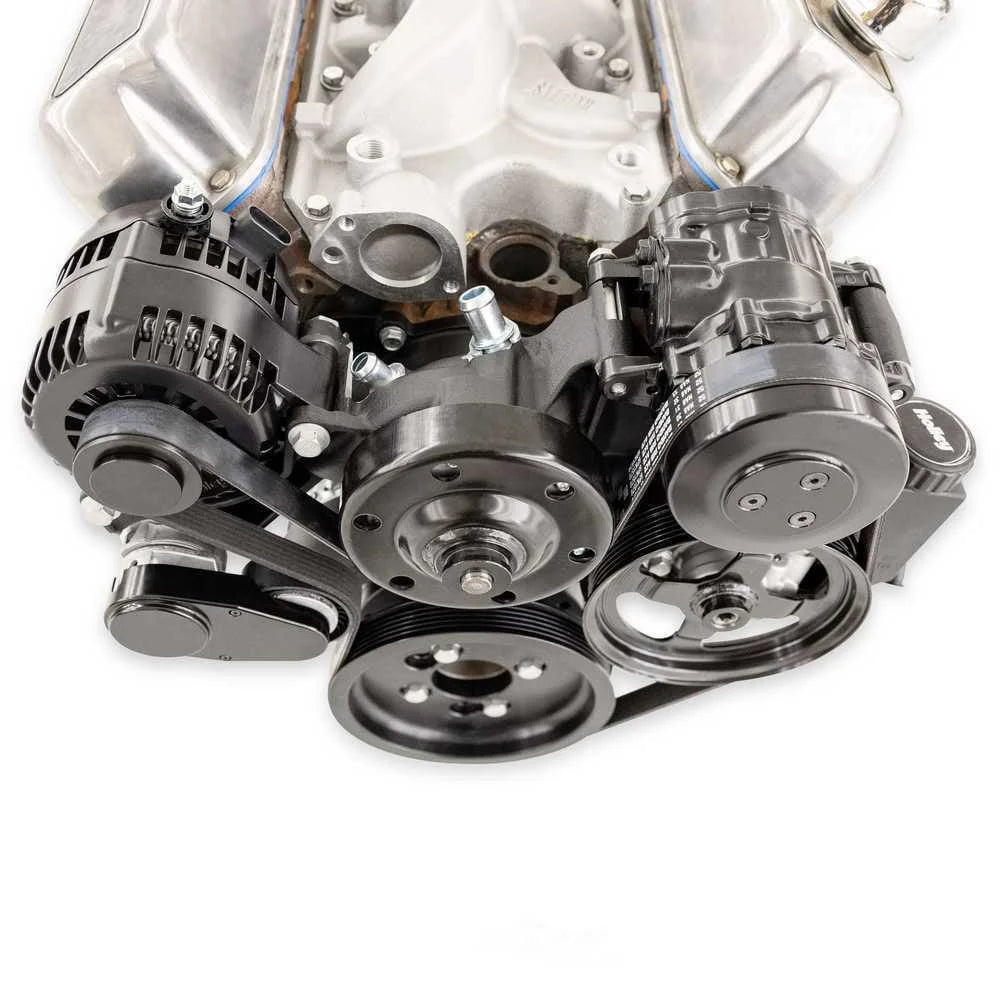 Holley Mid-Mount Complete Accessory Drive - Black Finish 20-370BK fits Ford Small Block - Additional View 5