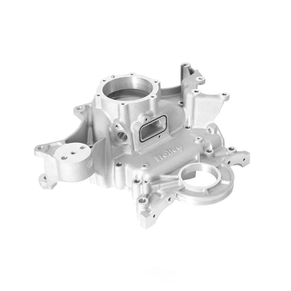 Holley Mid-Mount Complete Accessory Drive - Natural Finish 20-370 fits Ford Small Block - Side View