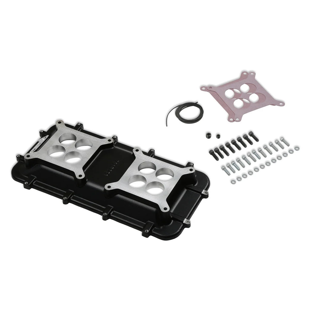 Holley Mid-Rise Plenum Base Adapter Kit - GM LS1/LS2/LS6 - Black 300-267BK - Main Product View