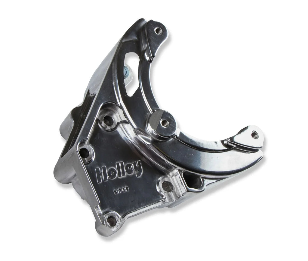 Holley Passenger's Side A/C Bracket - Includes R4 A/C Compressor, Tensioner, & Pulleys 20-140BK - Additional View 7