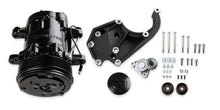 Load image into Gallery viewer, Holley Passenger's Side A/C Bracket - Includes SD7 A/C Compressor, Tensioner, &amp; Pulleys 20-142BK - Side View
