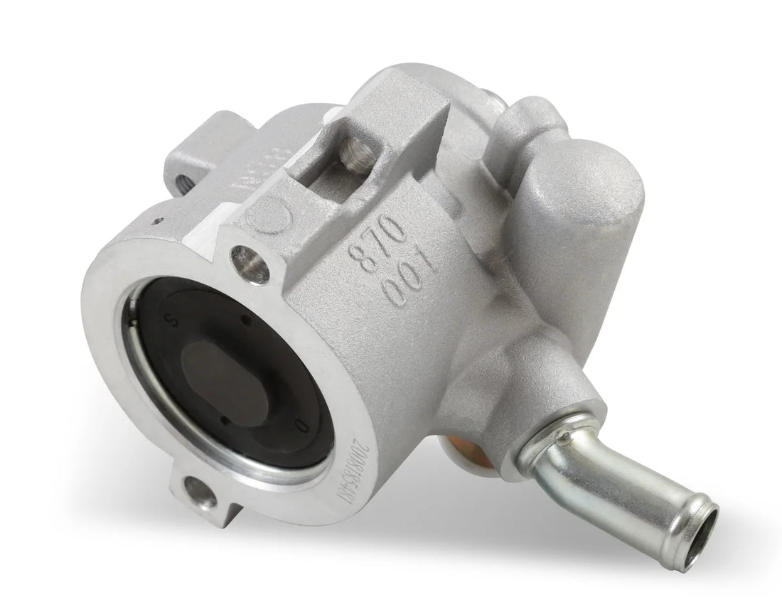 Holley Power Steering Pump Assembly, Aluminum Saginaw (TC) with bearing supported shaft - Back View