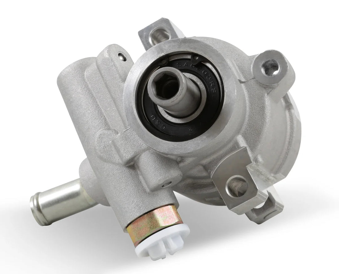 Holley Power Steering Pump Assembly, Aluminum Saginaw (TC) with bearing supported shaft - Installation View