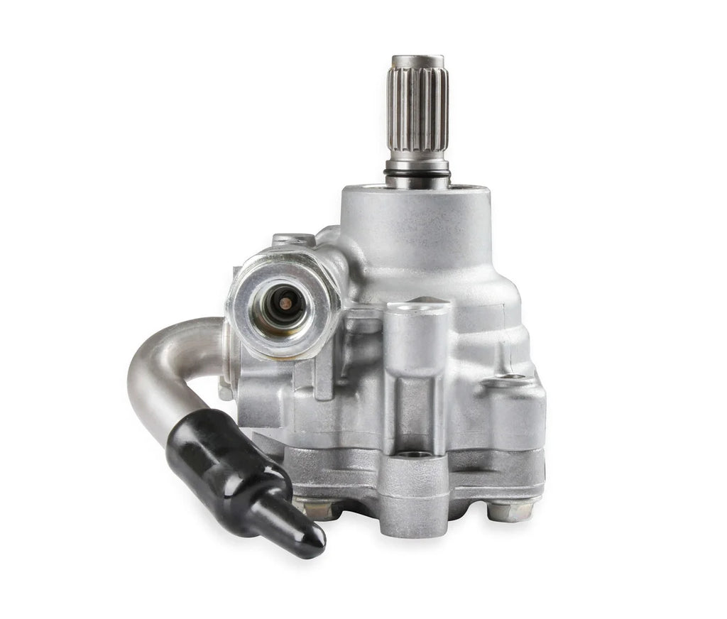 Holley Power Steering Pump Assembly, for LT4 Accessory Drive with splined shaft 198-103 - Side View