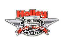 Load image into Gallery viewer, Holley Red, White, Black Holley Custom Speed Shop Logo Large 36-279 - Side View