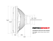 Load image into Gallery viewer, Holley RetroBright LED Forward Facing Light - Modern White(5700K) HIGH BEAM ONLY Retrobright - Dimension Reference