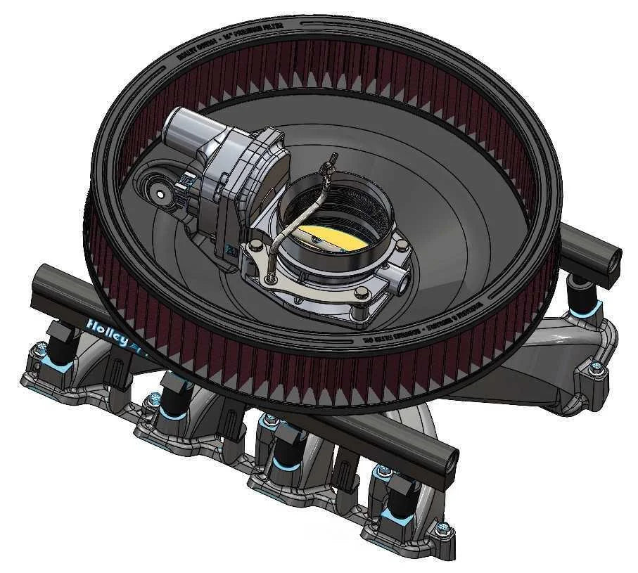 Holley RetroFilter Drive-By-Wire Air Cleaner - 16-Inch Diameter - Black 120-501 - Additional View 6