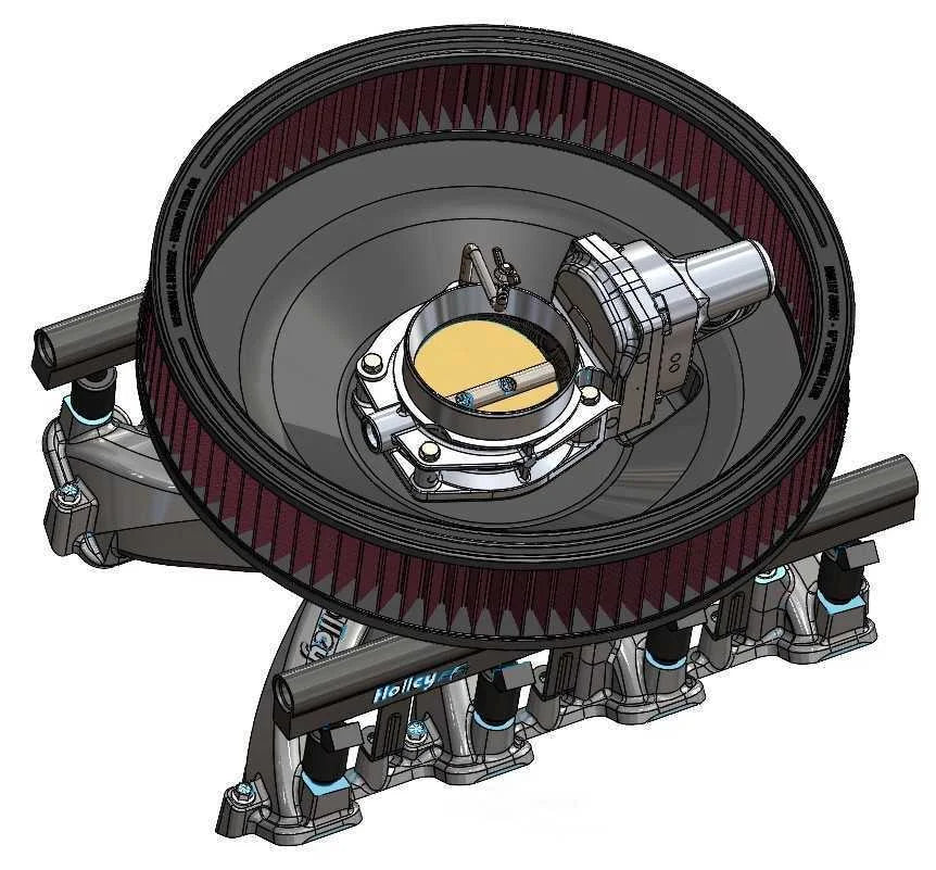 Holley RetroFilter Drive-By-Wire Air Cleaner - 16-Inch Diameter - Chrome 120-500 - Additional View 7