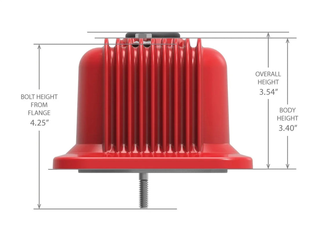 Holley - SBC - Center Bolt - Gloss Red Machined 241-250 - Side View
