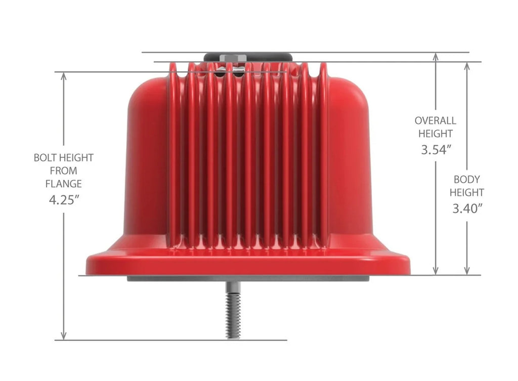 Holley - SBC - Center Bolt - Gloss Red Machined 241-250 - Side View