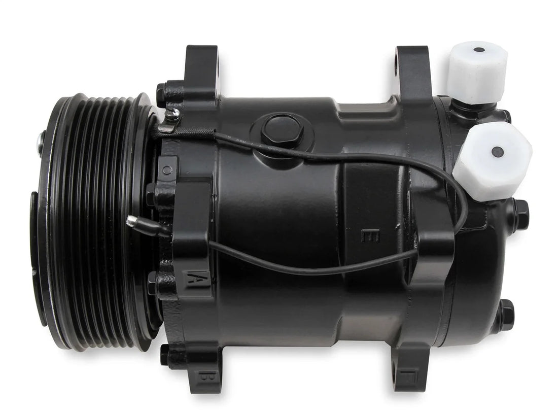 Holley SD508 A/C Compressor Black 199-103 - Side View