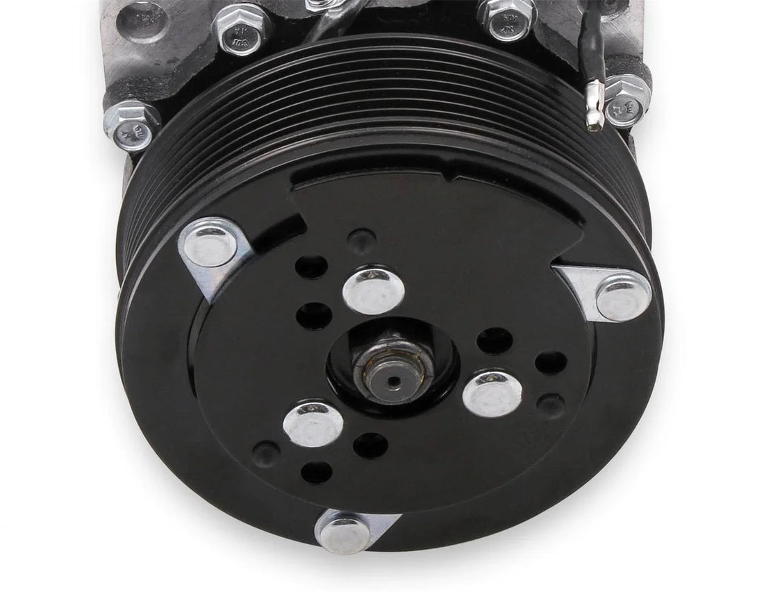 Holley SD508 A/C Compressor Polished 199-105 - Side View