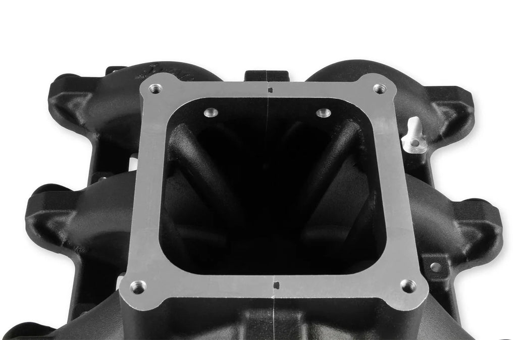 Holley Single Plane 4500 Carbureted Split-Design Race Intake Manifold - GM LS1/LS2/LS6 300-295BK - Additional View 6
