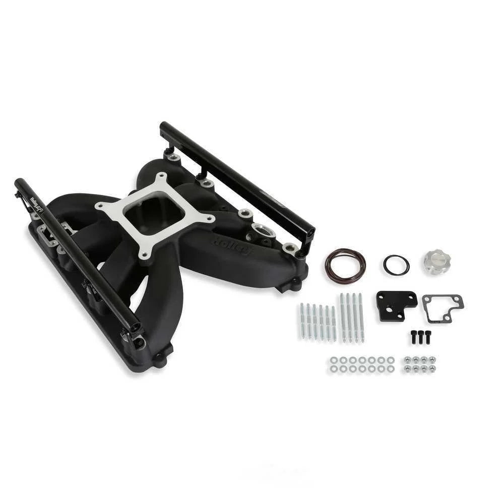 Holley Single Plane Intake Manifold for Gen III , EFI Black 300-930BK fits Hemi - Main Product View