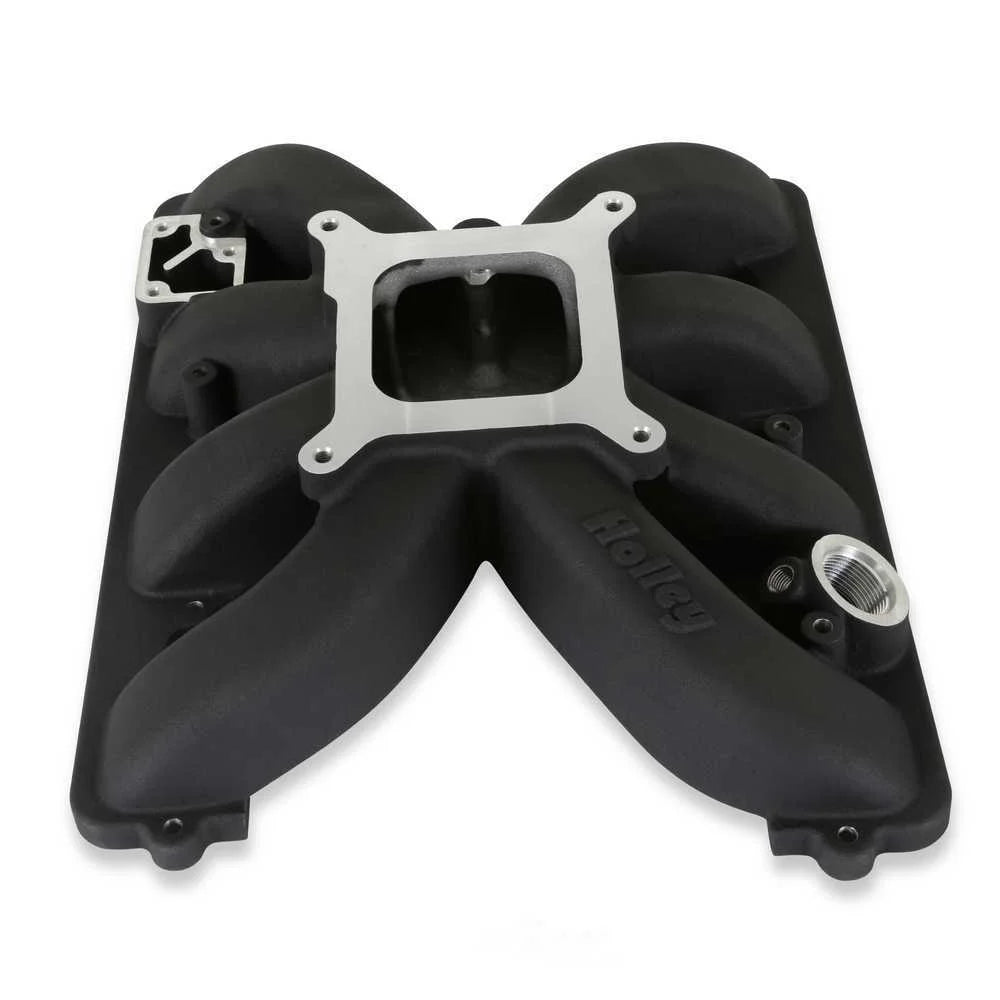 Holley Single Plane Intake Manifold for Gen III , Sniper EFI/Carb Black 300-931BK fits Hemi - Back View