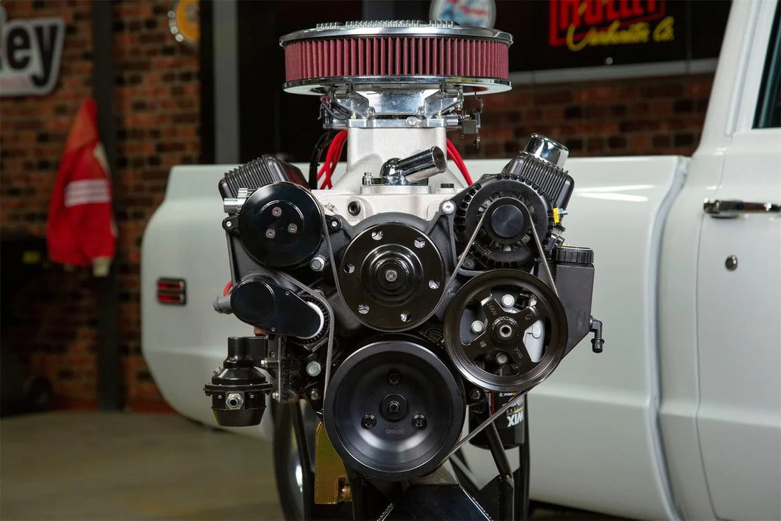 Holley Small Block Chevy Mid-Mount Complete Accessory System- Black Finish 20-240BK - Additional View 5