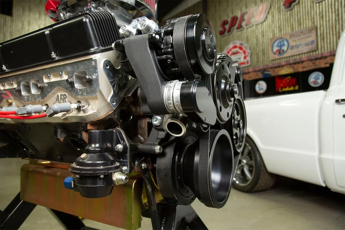 Holley Small Block Chevy Mid-Mount Complete Accessory System- Black Finish 20-240BK - Additional View 9