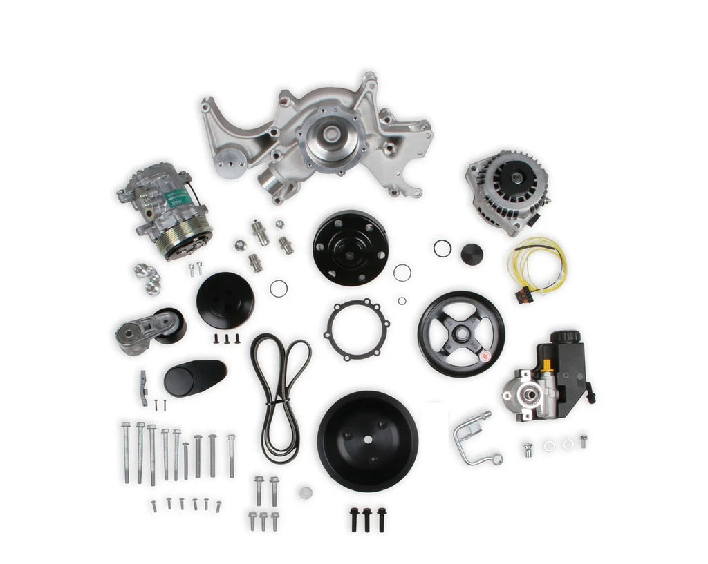 Holley Small Block Chevy Mid-Mount Complete Accessory System- Natural Finish 20-240 - Main Product View